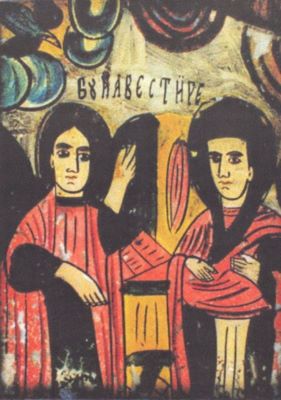 icoană pe sticlă; Buna Vestire