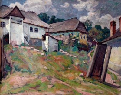pictură - Ressu, Camil; Case la țară