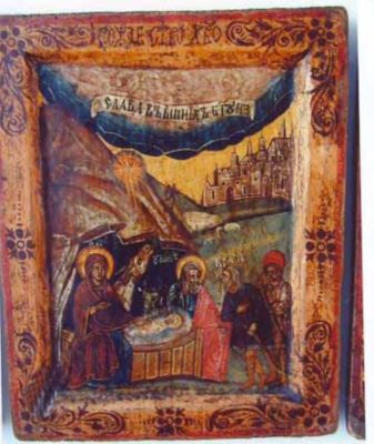 icoană - Bogdan zugrav; Nașterea lui Iisus