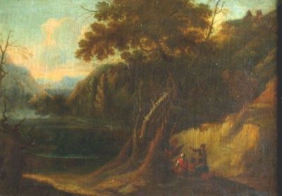 pictură - d'Arthois, Jacques (în registrul inventar: Maniera lui Jaques d'Arthois); Pădure incendiată