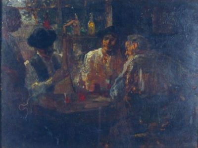 pictură - Vermont, Nicolae; Țărani la masă