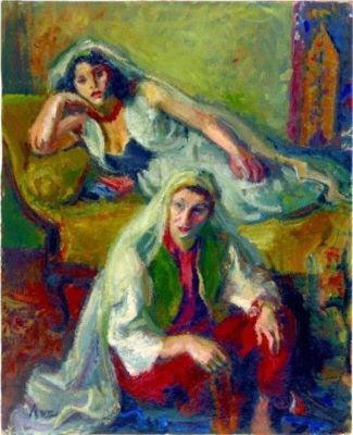 pictură de șevalet - Iser, Iosif; Compoziție cu două cadâne