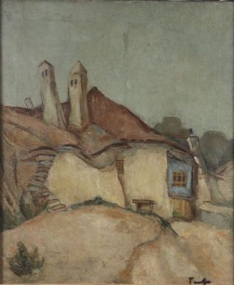 pictură de șevalet - Tonitza, Nicolae; Case la Balcic