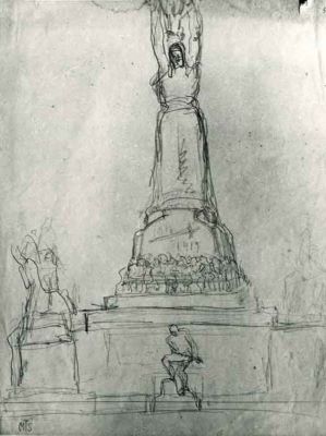 desen - Paciurea, Dimitrie; Proiect de monument în memoria eroilor din Primul Război Mondial