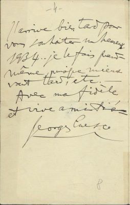 Scrisoare adresată lui Edmond Fleg de către Enescu, George