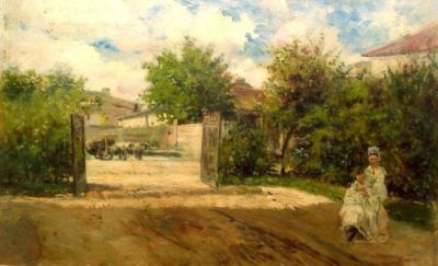 pictură - Aman, Theodor; O doică cu copil