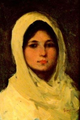 pictură de șevalet - Grigorescu, Nicolae; Fată cu maramă