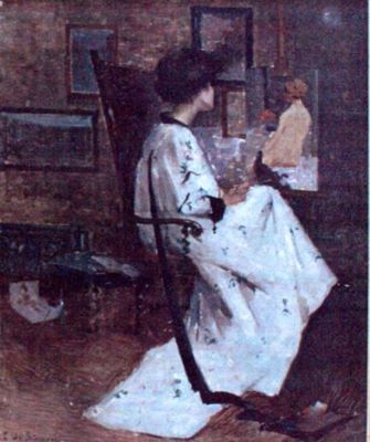 pictură - Stoenescu, Eustațiu; Femeie în atelier