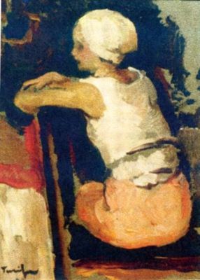 pictură de șevalet - Tonitza, Nicolae; Fetița cu spatele