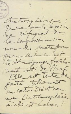 Scrisoare adresată lui Edmond Fleg de către Enescu, George