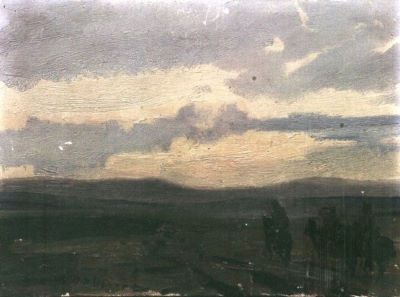 pictură - Verona, Arthur; Peisaj cu călăreți