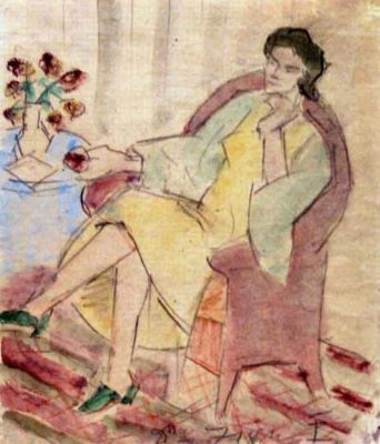 pictură - Pallady, Theodor; Femeia în fotoliu (Doamna Zissu)