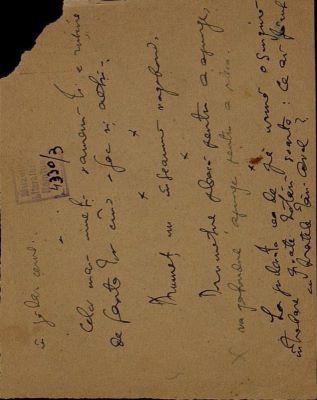 Textul manuscris a fost redactat de Nicolae Iorga; Manuscris conținând aforisme ale lui Nicolae Iorga, redactat pe file disparate