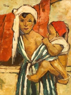pictură de șevalet - Tonitza, Nicolae; Tătăroaică cu copil