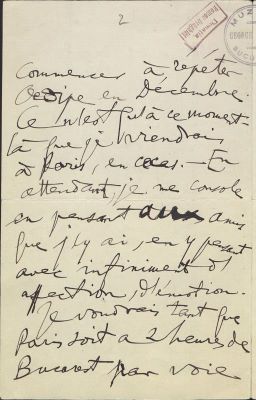 Scrisoare adresată lui Edmond Fleg de către Enescu, George