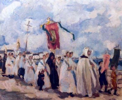 pictură de șevalet - Popea, Elena; Procesiune în Bretania