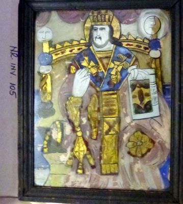 Icoană pe sticlă - Prodan Maria?; Iisus Arhiereu