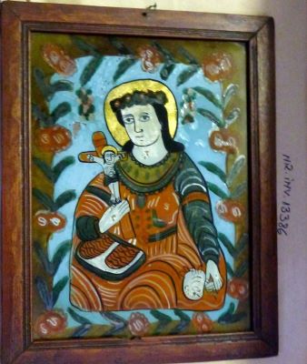 Icoană pe sticlă - anonim; Sfânta Rita
