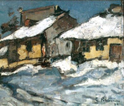 pictură - Petrașcu, Gheorghe; Case iarna