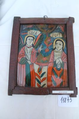 Icoană pe sticlă - anonim; Buna Vestire