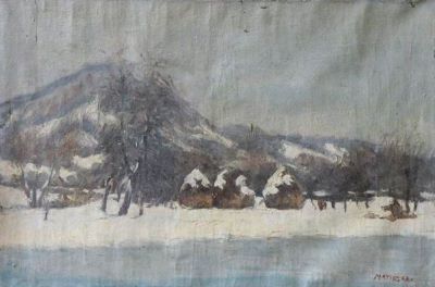 pictură - Maticska, Jenő; Peisaj de iarnă