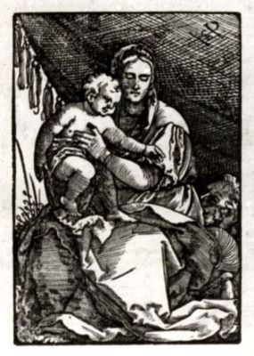 gravură - Beham, Hans Sebald; Fecioara cu Pruncul