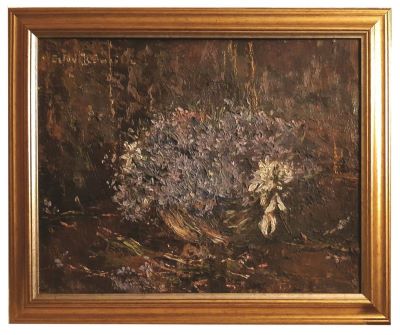 Pictură de șevalet - Băncilă, Octav; Natură statică cu liliac