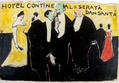carte poștală ilustrată - Vorel, Lascăr; Serată dansantă