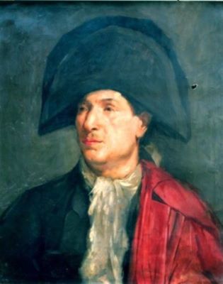 pictură - Domingo, Francisco; Portret de aristocrat cu pelerină roșie