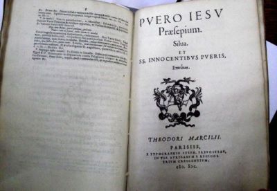 carte veche - Theodori Marcilii; Puero Jésu praesepium silva et S.S. Innocentibus pueris epinikia