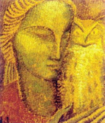 pictură de șevalet - Greceanu, Olga; Minerva cu bufniță