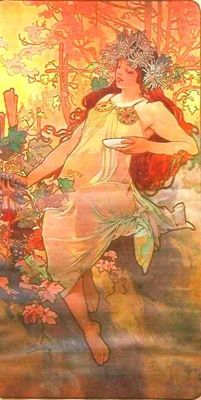 panou decorativ - Mucha, Alphonse Marie; Toamna
