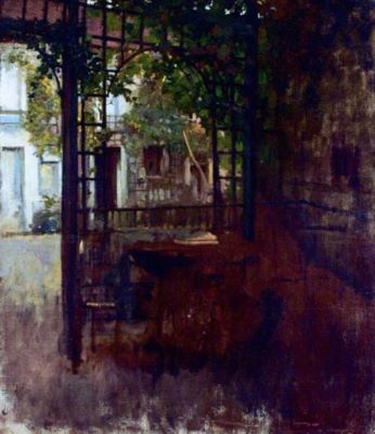 pictură - Grigorescu, Nicolae; Interior de curte la Barbizon