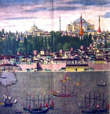 gravură - Verio, Teodoro; Vedere din Constantinopole