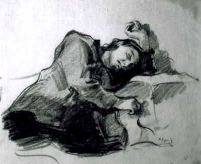desen - Jiquidi, Aurel; Femeie dormind