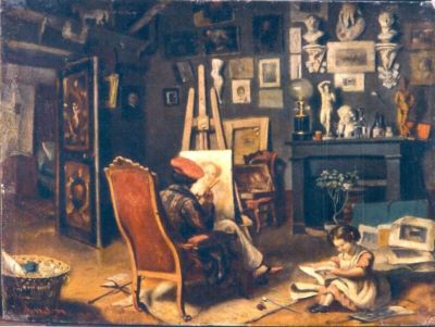 pictură - Aman, Theodor; Primul atelier al pictorului la Paris