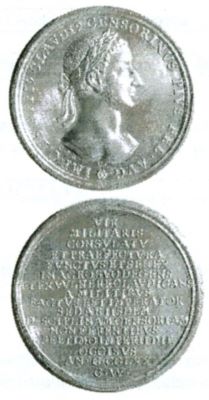 Medalie dedicată uzurpatorului Claudius Censorinus