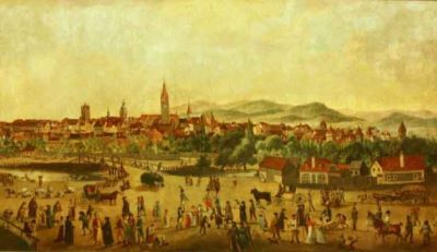 pictură - Neuhauser, Frantz cel Tânăr; Panorama Sibiului la 1817