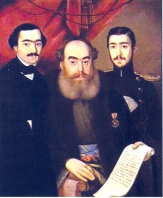 pictură - Livaditti, Niccolo; Vornicul Alecsandri cu fiii Vasile și Iancu