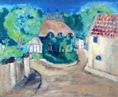 pictură de șevalet - Popescu, Vasile; Stradă din Buziaș