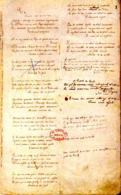 manuscris - Eminescu, Mihai; Versuri (Amorul unei marmure, Mortua est, Basmul ce i-aș spune ei; Pierdută pentru mine; Basmul lui Arghir, Venere și Madonă, Strigoii, Călin, colecție de folclor)