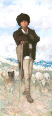 pictură - Grigorescu, Nicolae; Ciobănaș cu câine