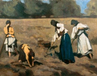 pictură - Maniu-Mützner, Rodica; Culesul cartofilor