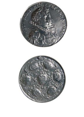 Medalie dedicată lui Mathia II și Anei de Austria ca suverani ai Imperiului Romano-German