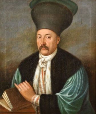 pictură de șevalet; Portret de boier cu carte
