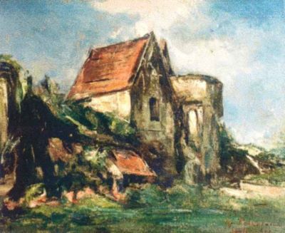 pictură - Petrașcu, Gheorghe; Peisaj la Senlis