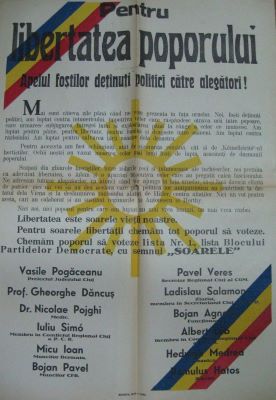 document; Pentru libertatea poporului - Apelul foștilor deținuți politici către alegători de a vota SOARELE