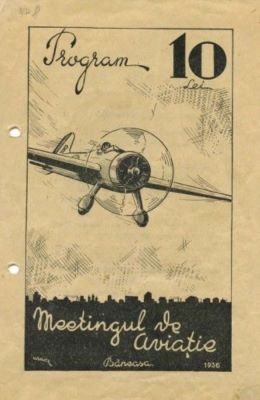 program - Marvan S.A.R., BUCUREȘTI; Meeting de aviație Băneasa 1936