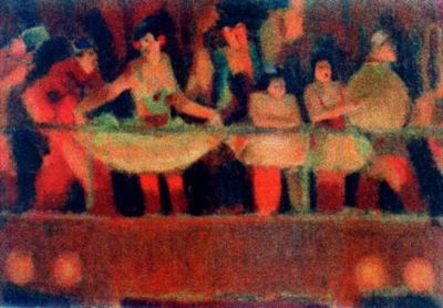 pictură - Șirato, Francisc; Saltimbancii