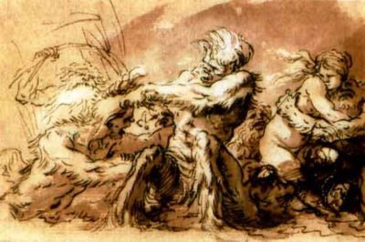 desen - Rosa, Salvator; Luptă între tritoni